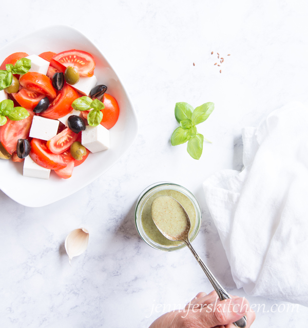 Basil Flax Salad Dressing JennifersKitchen