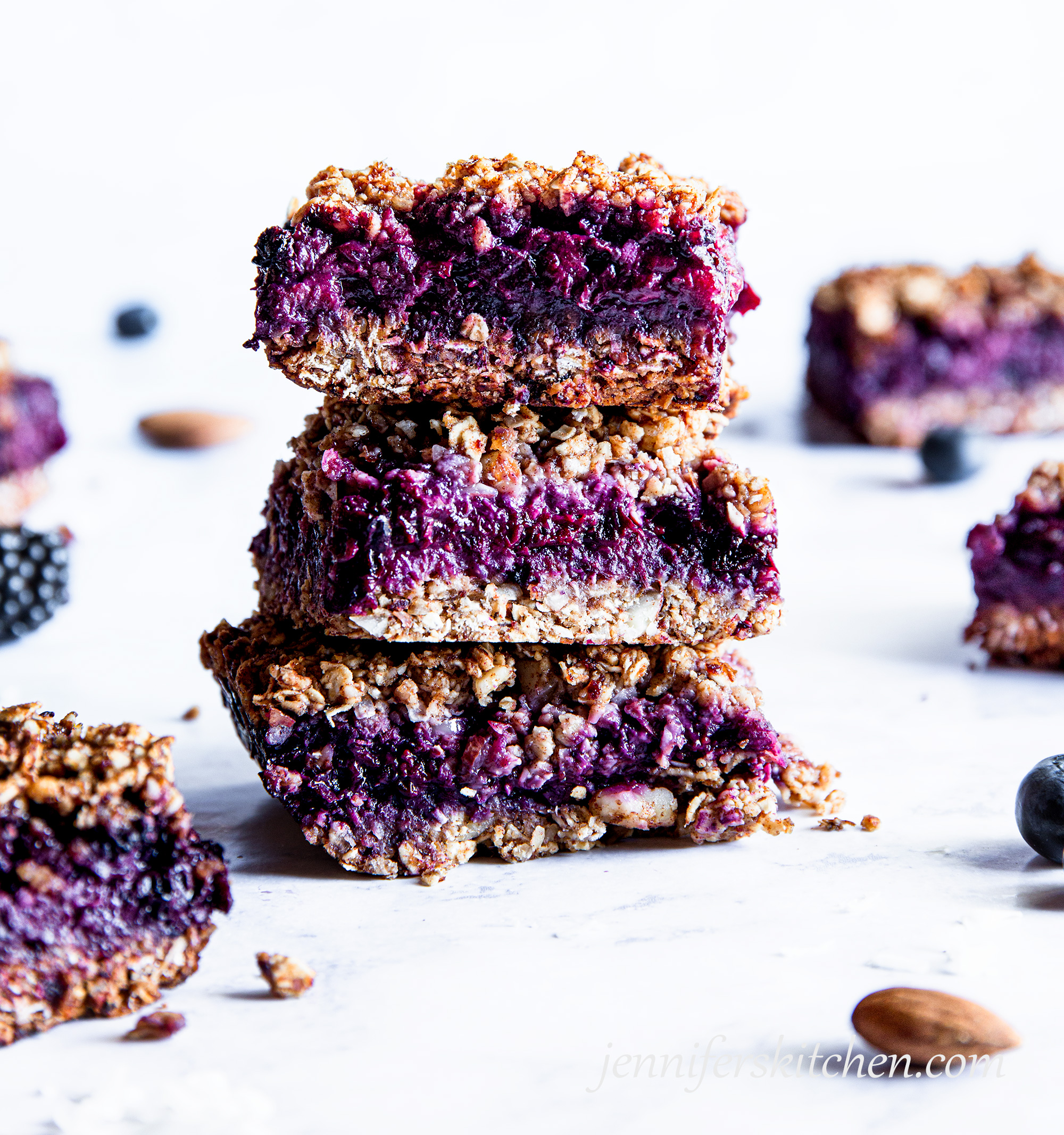 SugarFree Berry Breakfast Bars (with frozen berries) JennifersKitchen