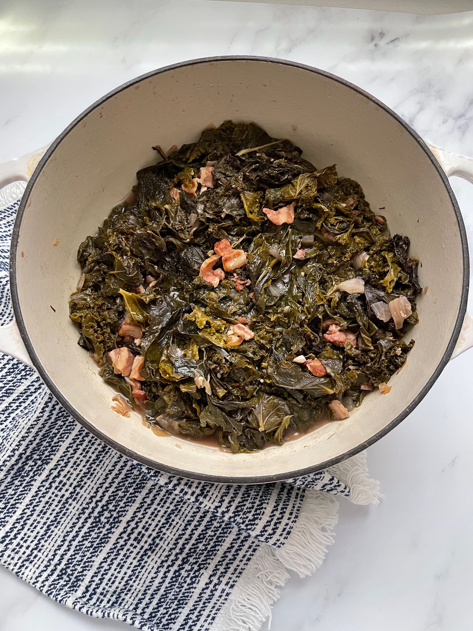 Bacon Braised KaleSouthern Greens Style Jenn's Kitchen Diary