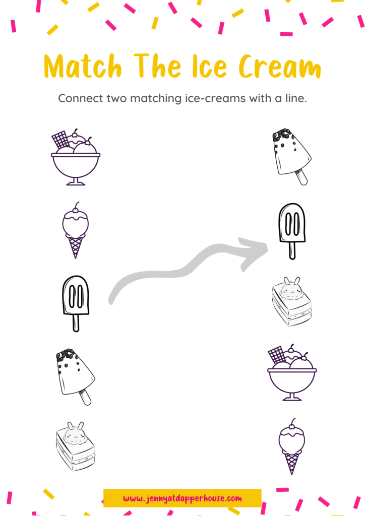 Free Printable Ice Cream Themed Activity Pages for Kids - Jenny at