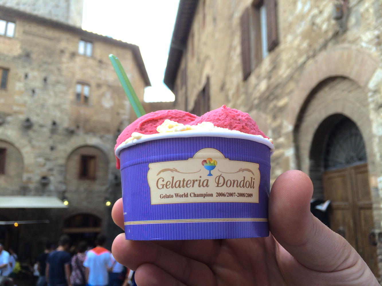 Eating “The World’s Best Gelato” at Gelateria Dondoli in San Gimignano
