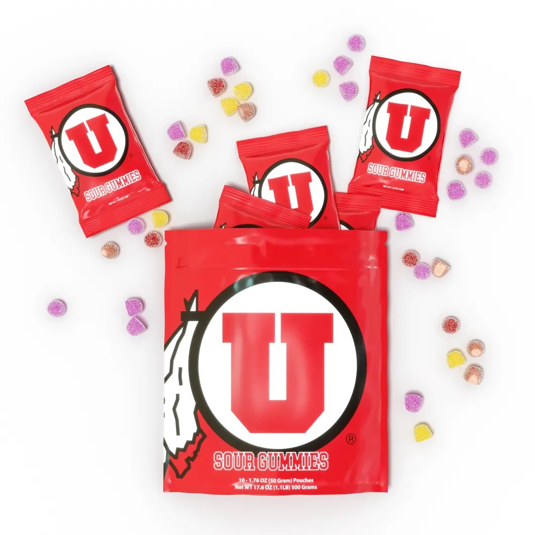 Officially Licensed University of Utah Sour Gummies Jensen's Gummy