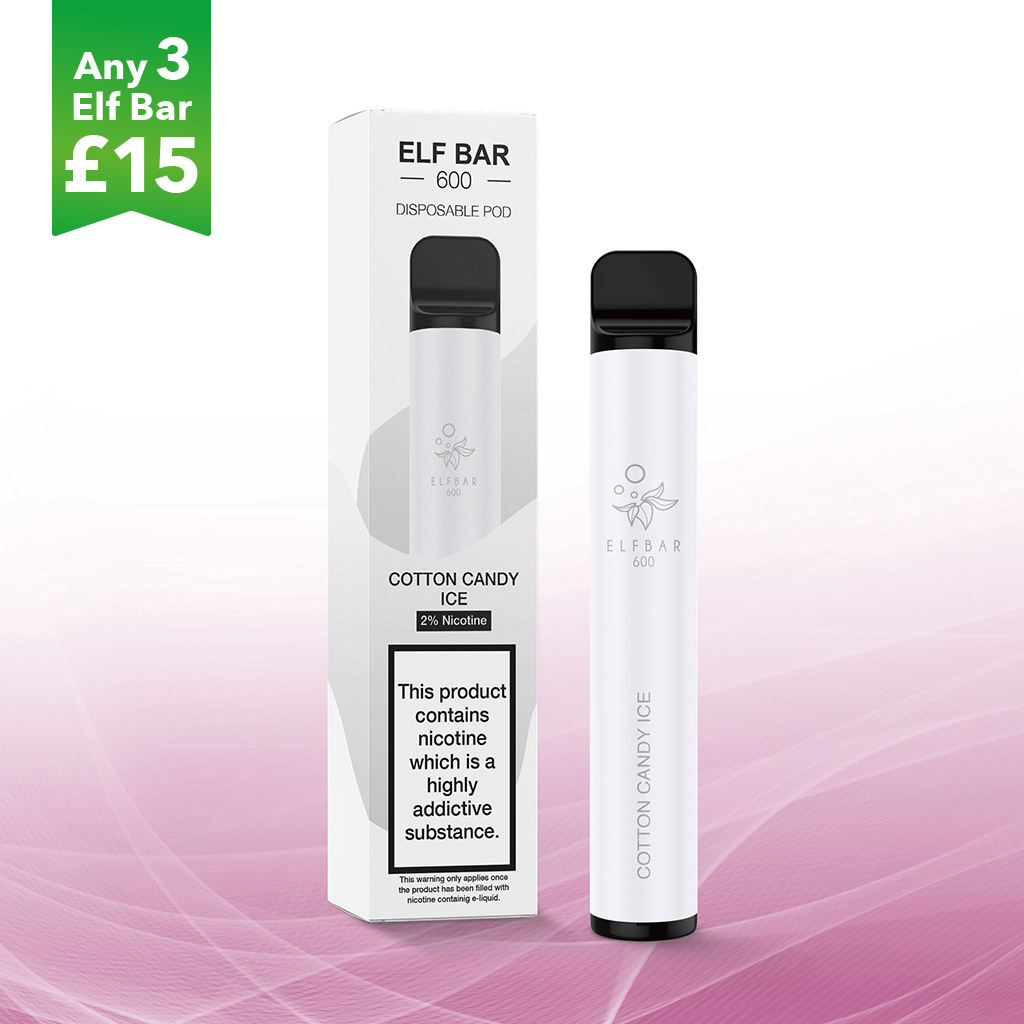 Great value Cotton Candy Ice Elf Bar Disposable Vape £5.99
