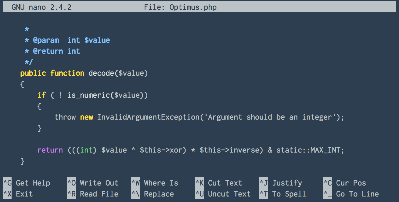 Jens Segers OSX Nano Syntax Highlighting