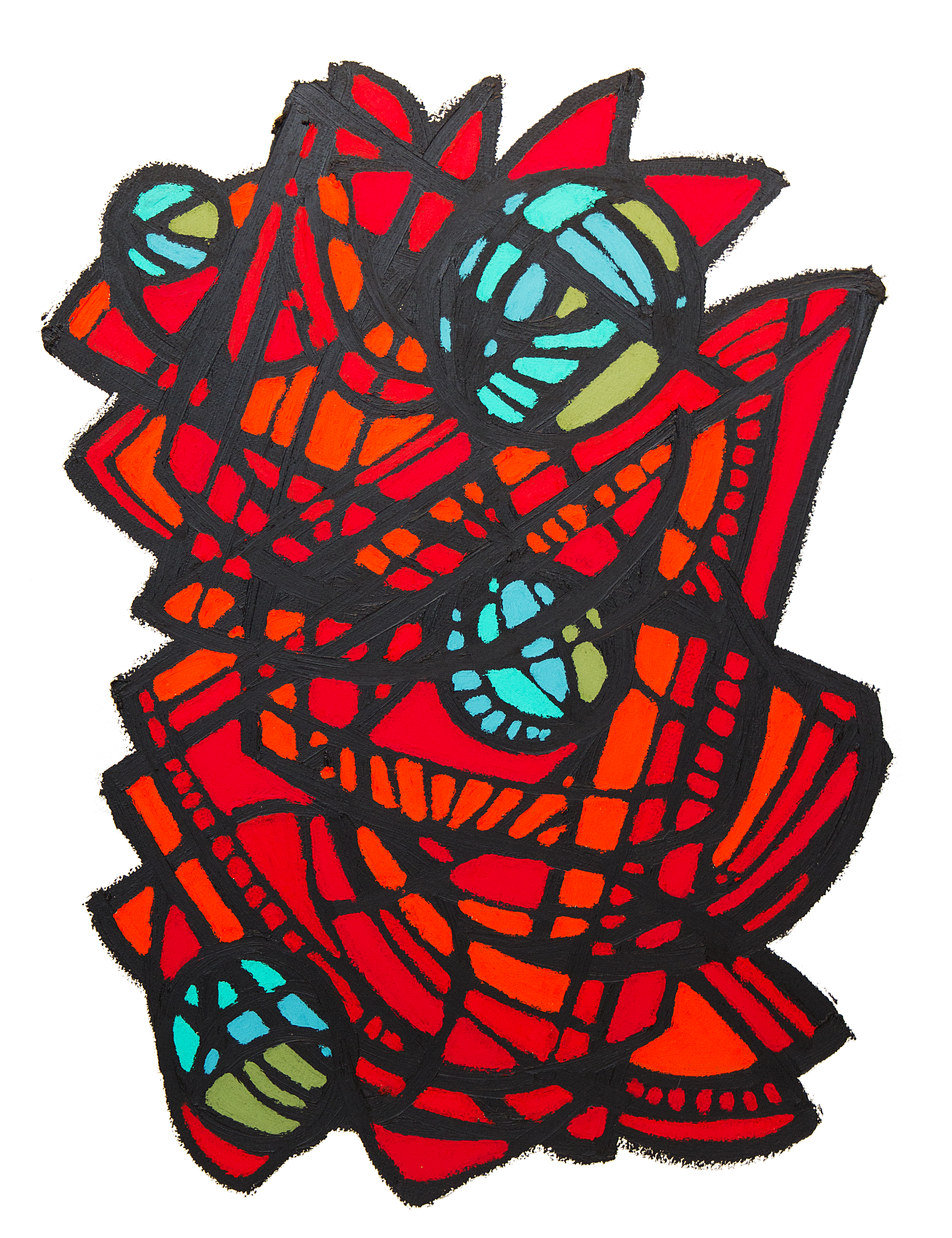 Organism N°4 (2020) Oil Stick and Oil Pastel on 65 x 50 Arches dessin pastel sur papier d arches