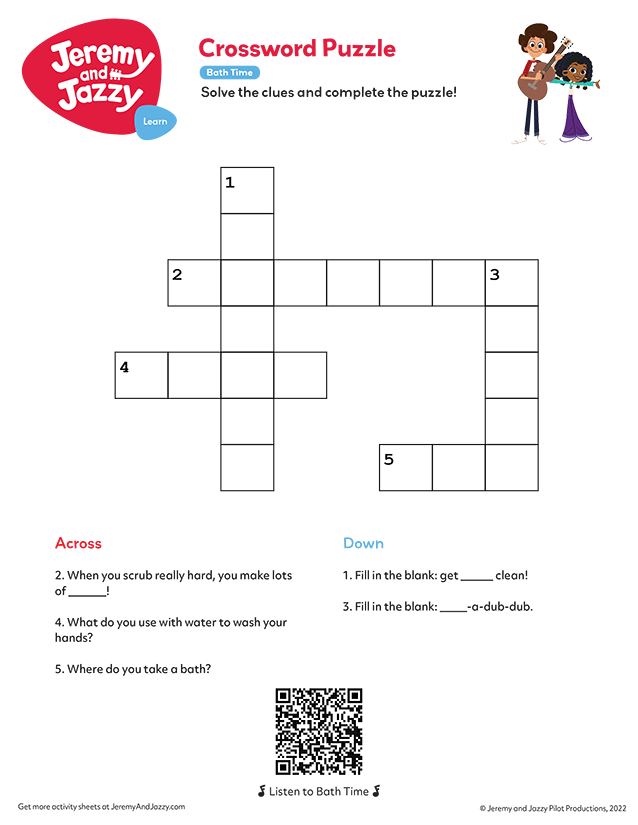 Bath Time Crossword Jeremy and Jazzy