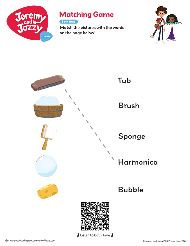 Bath Time Matching Game Jeremy and Jazzy