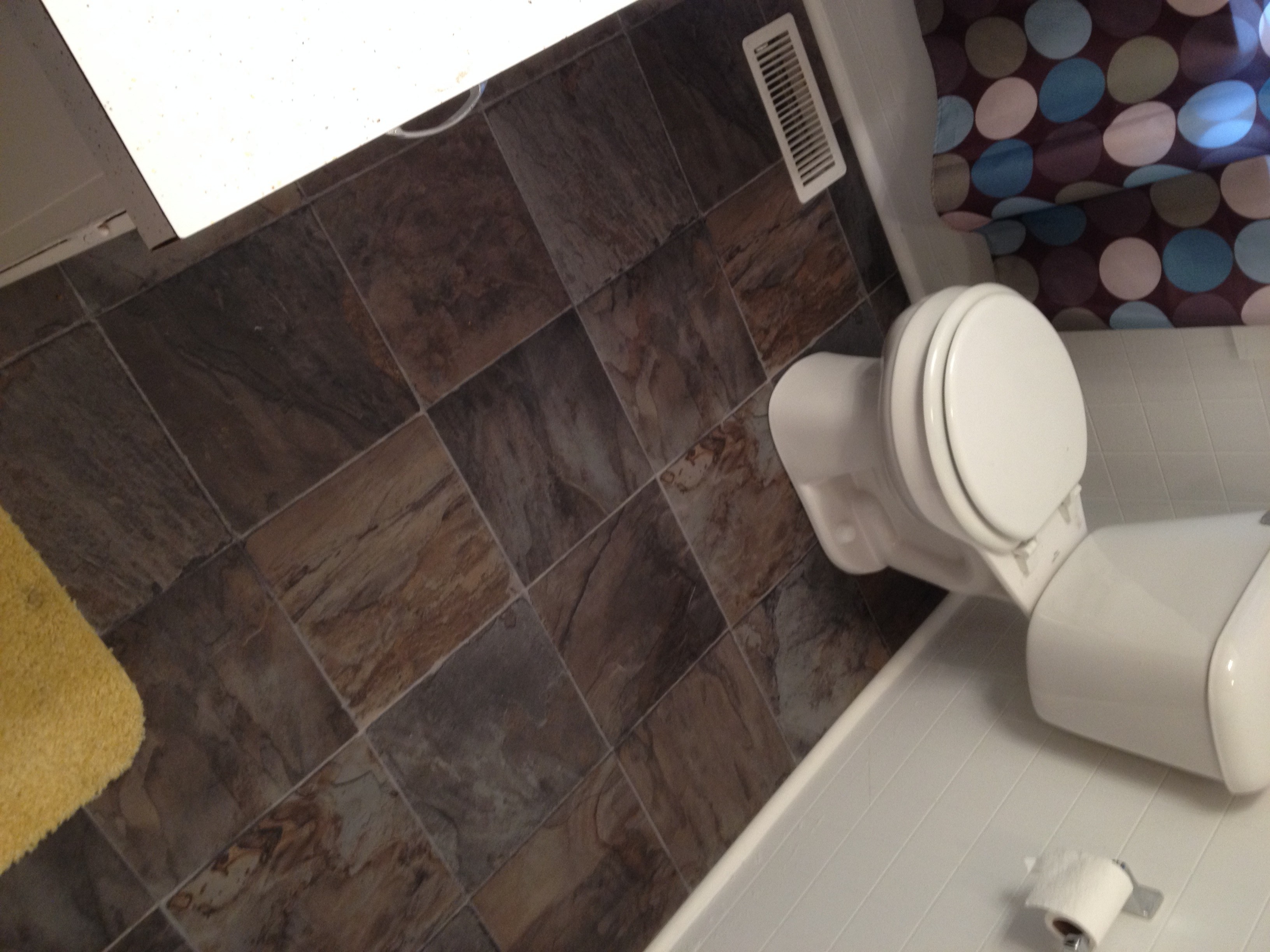 Bathroom Toilet Subfloor Repair & New Glueless Flooring Payne, Ohio