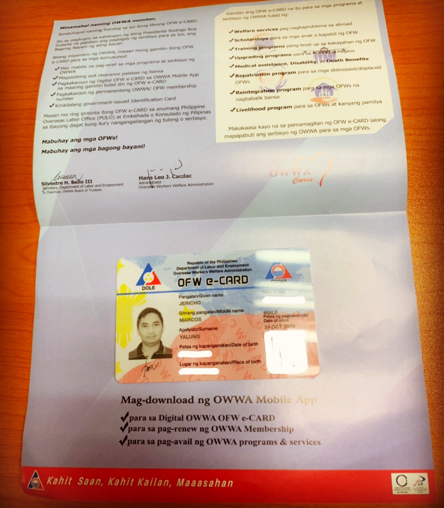 How to Get OWWA eCard Jericho's Place