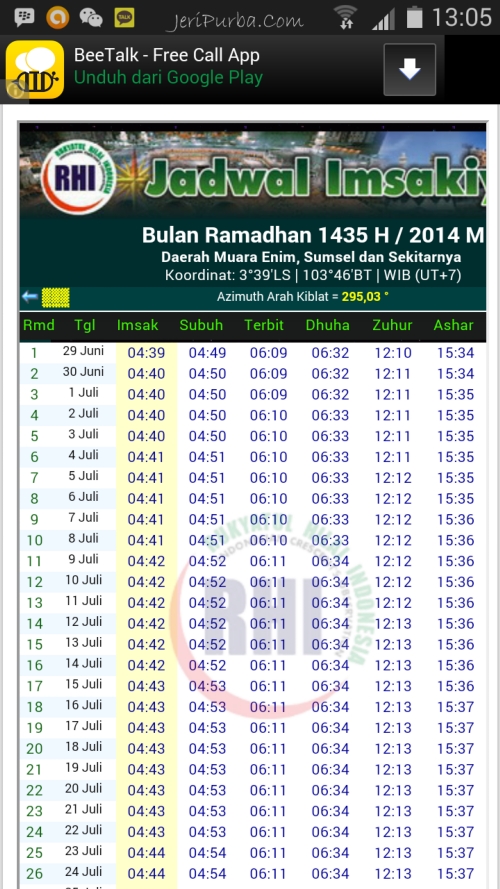 Download Aplikasi Jadwal Puasa 2014 Dan Jadwal Imsakiyah