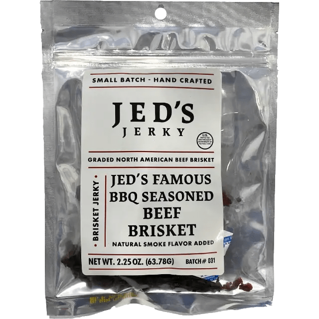 Jed's Famous BBQ Seasoned Beef Brisket Jerky, 2.25oz JerkyGent