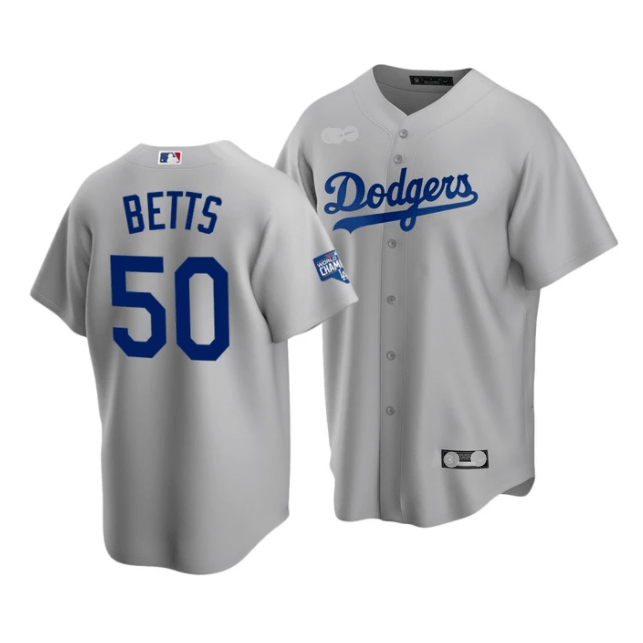 Men’s Los Angeles Dodgers Mookie Betts 2020 World Series Champions Gray