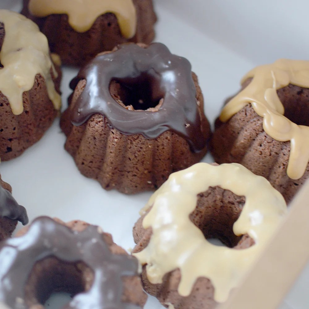 5 Mini Chocolate Drizzle Bundt Cakes (gf) Jerusalem Cake Design