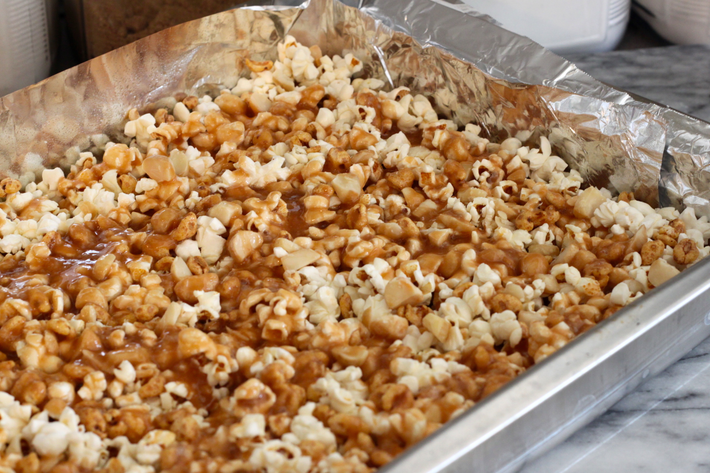 Macadamia Toffee Popcorn Bark jessica burns
