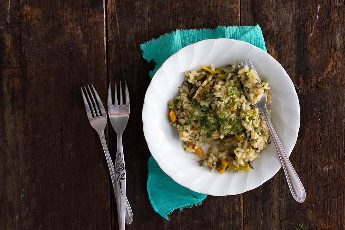 fennel, asparagus & capsicum risotto recipe Jessica Cox