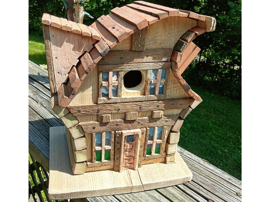 A wooden birdhouse by Tab Martin of Heartfelt Wood Crafts