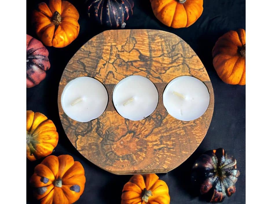 A candle holder by Giles Harris of Harris and Sons Woodworks
