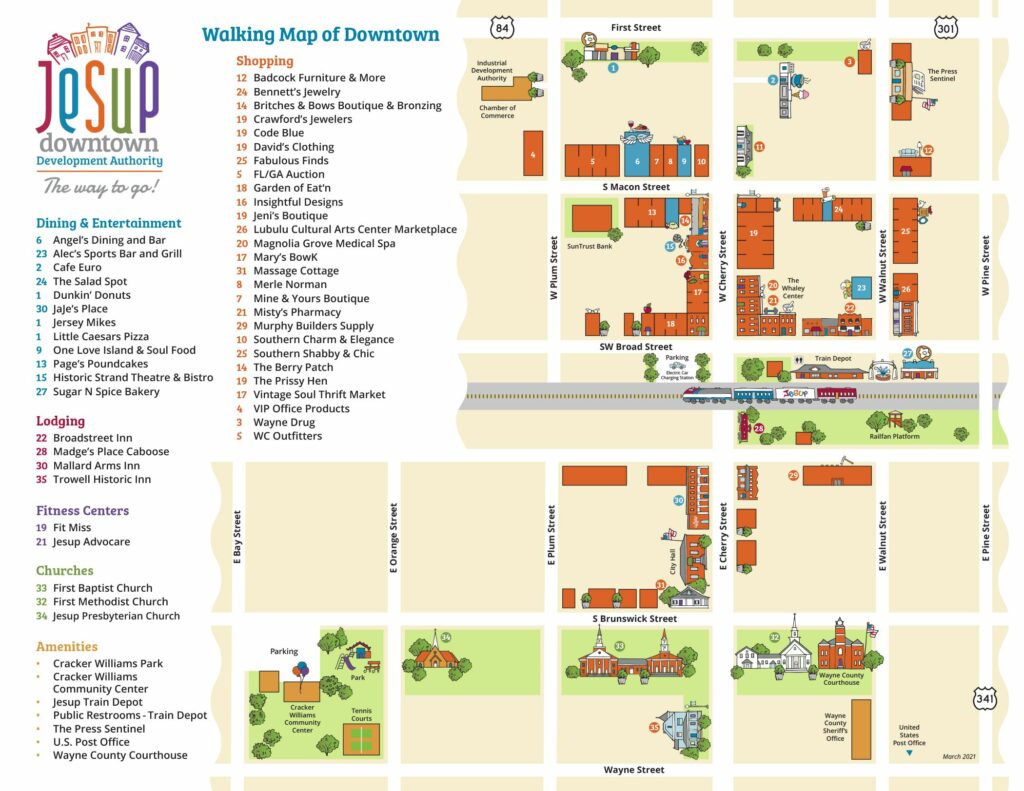 Downtown Jesup Map David E. Keith, Broker