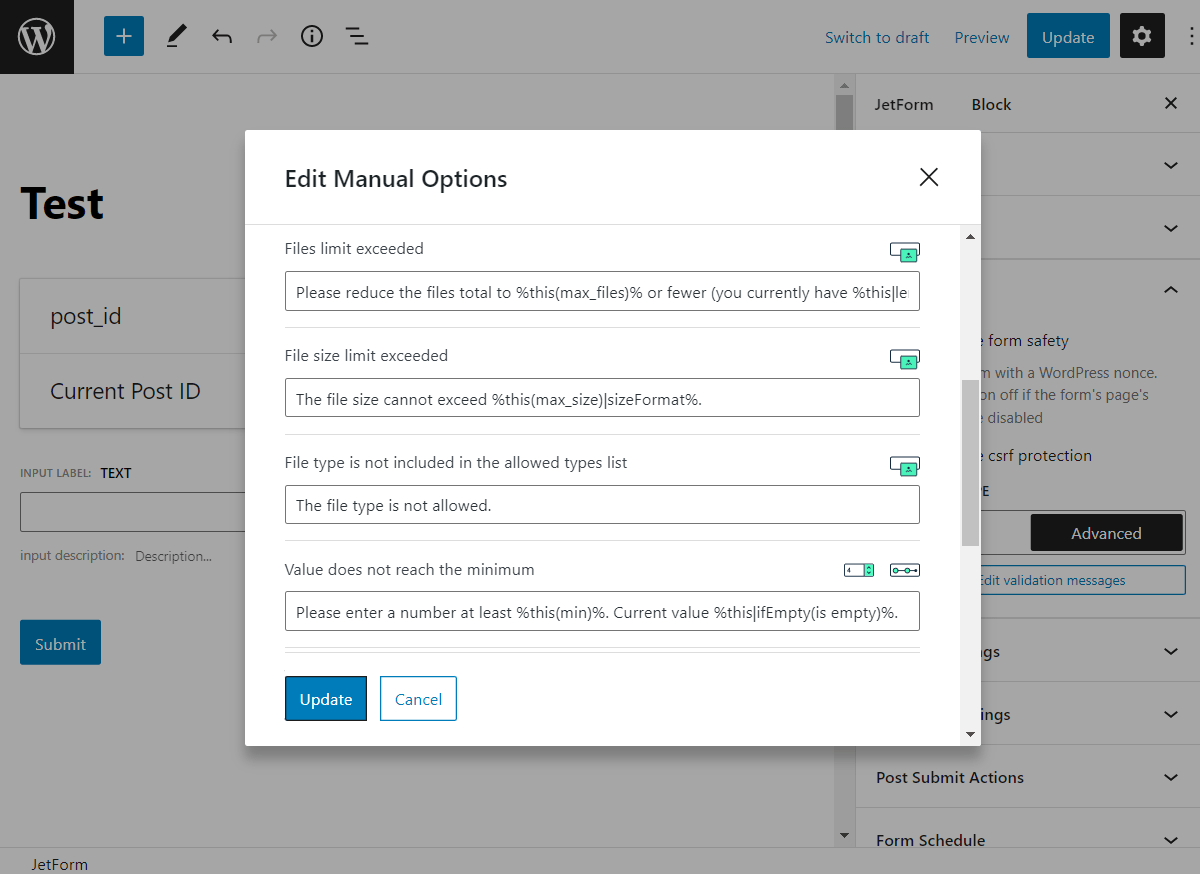 Advanced Form Validation FormBuilder
