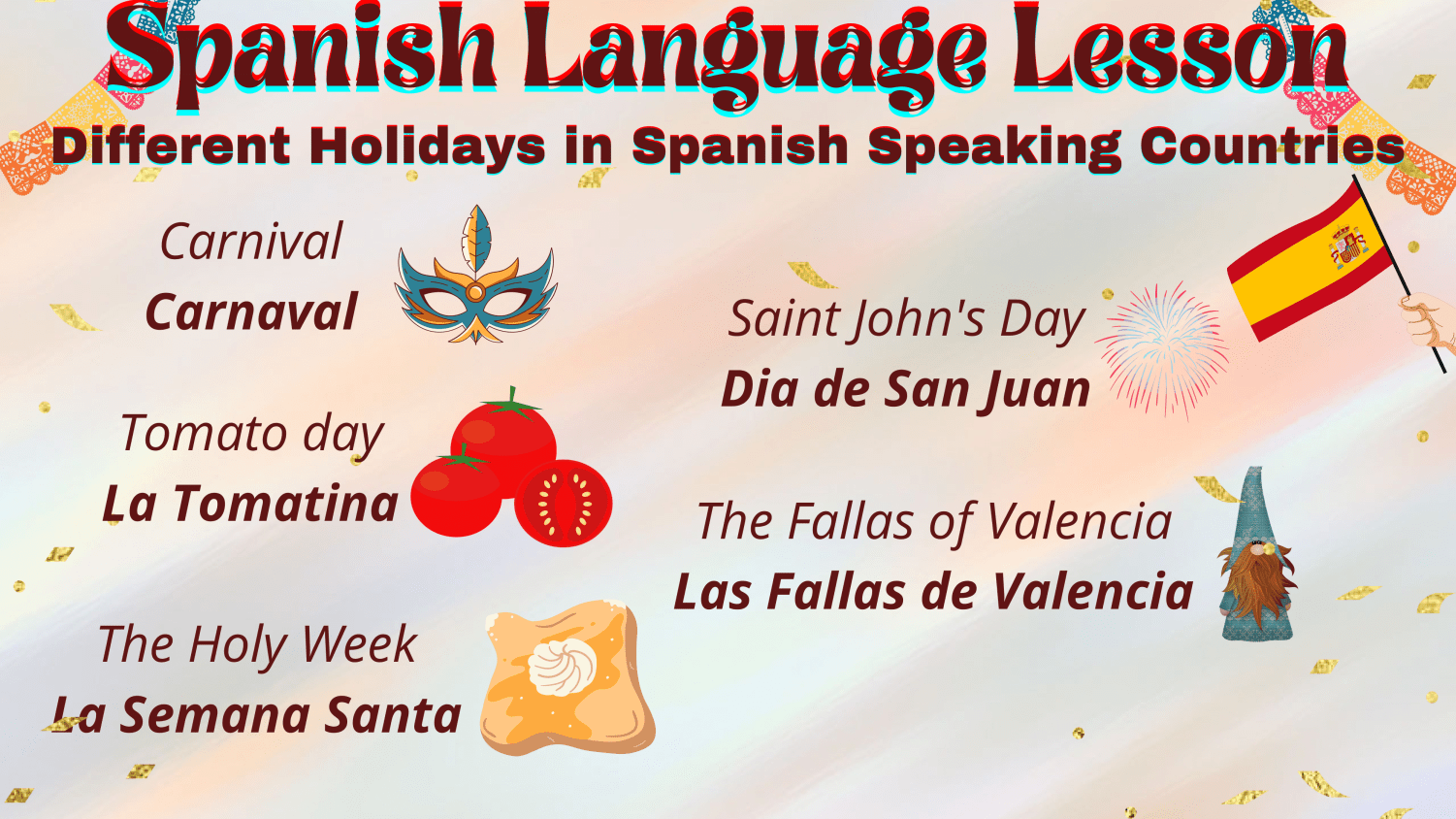 Spanish Language Lesson Different Holidays in Spanish Speaking
