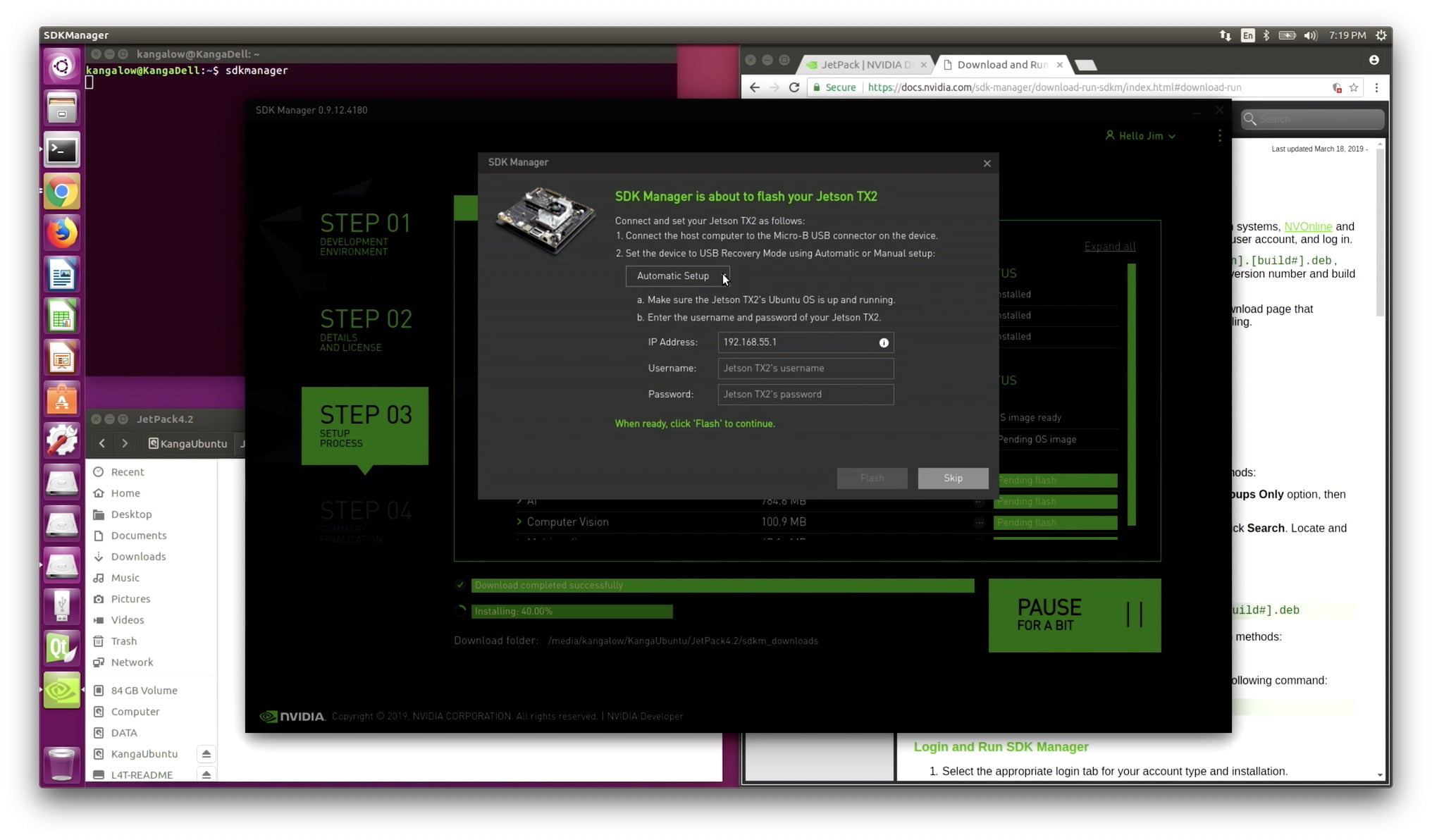 NVIDIA SDK Manager for Jetson JetPack 4.2 JetsonHacks