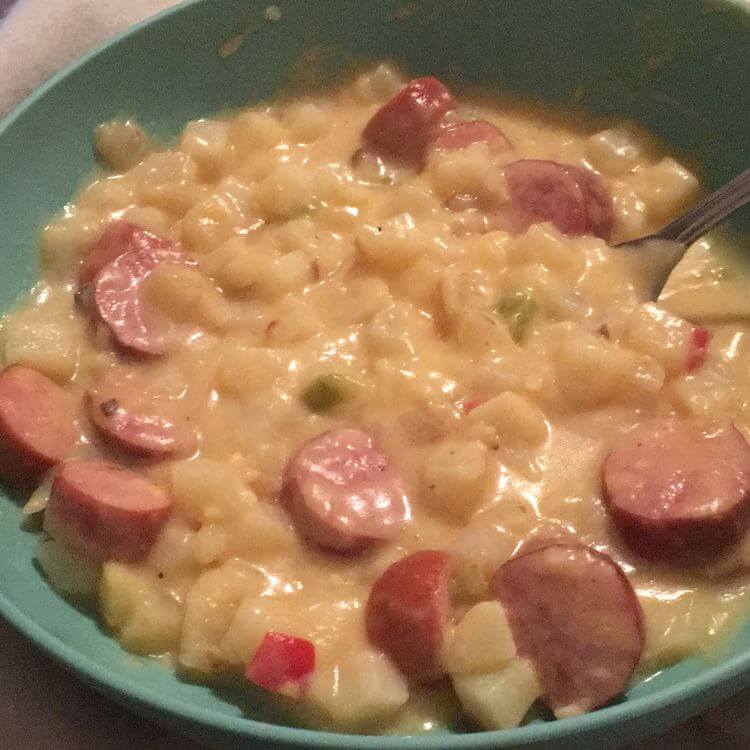 Slow Cooker Cheesy Kielbasa Hash brown Casserole Life with Susan