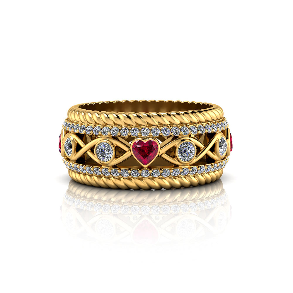 Ruby Heart Wedding Ring Jewelry Designs