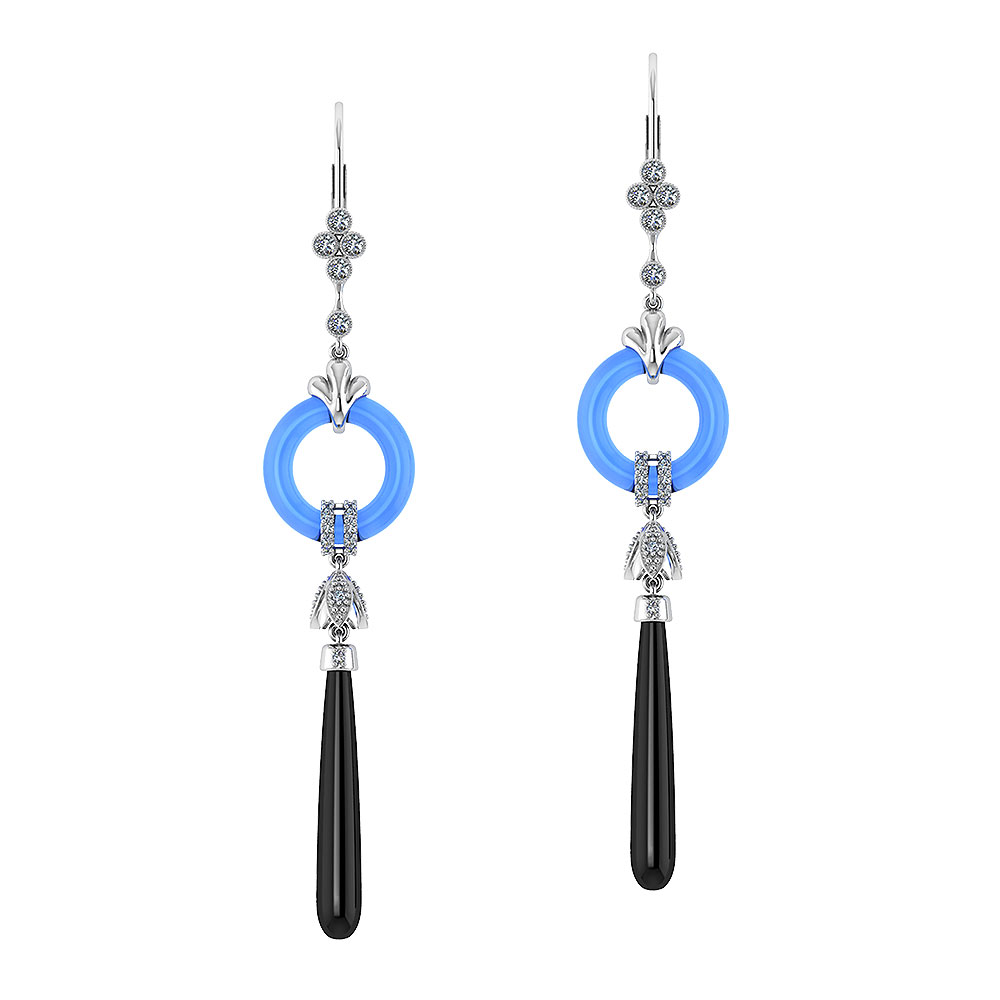 Long Diamond Onyx Earrings Jewelry Designs