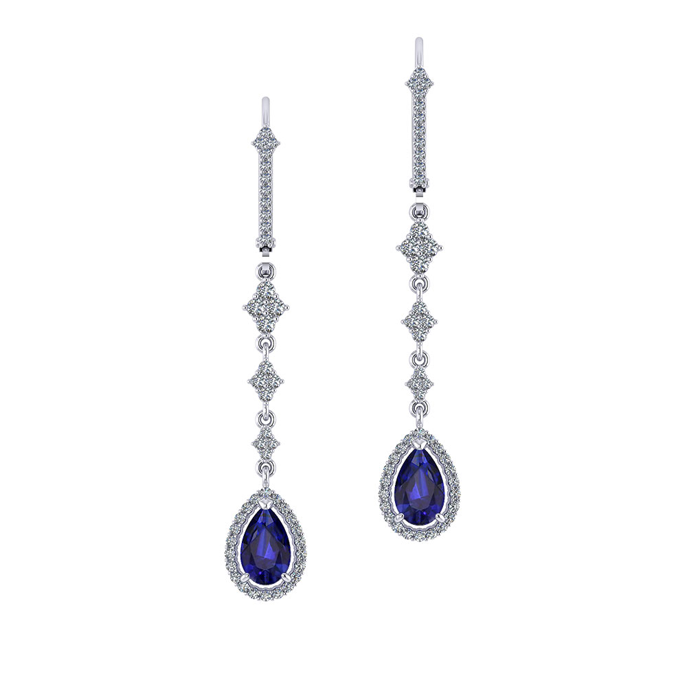 Long Sapphire Drop Earrings Jewelry Designs