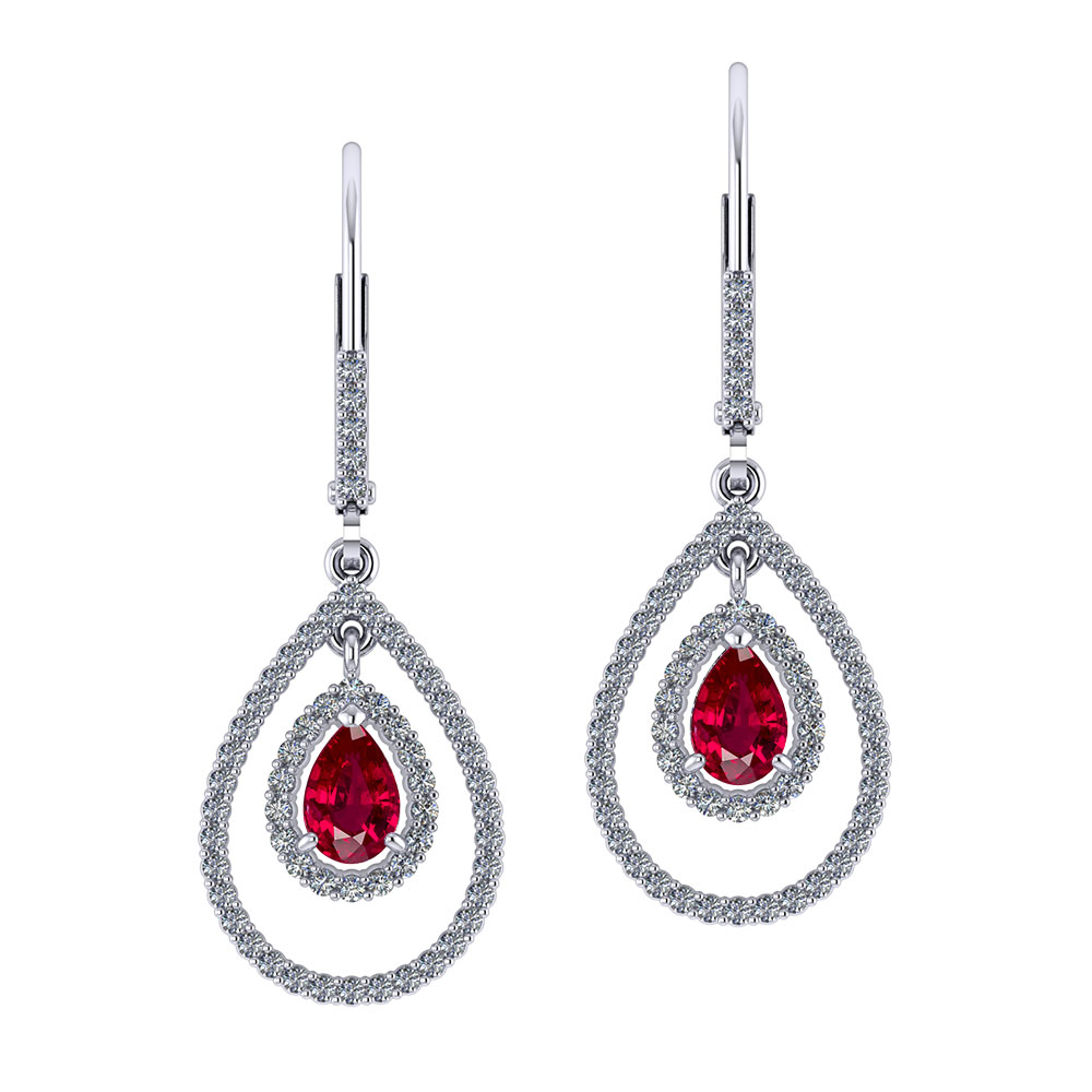 Double Halo Ruby Earrings Jewelry Designs