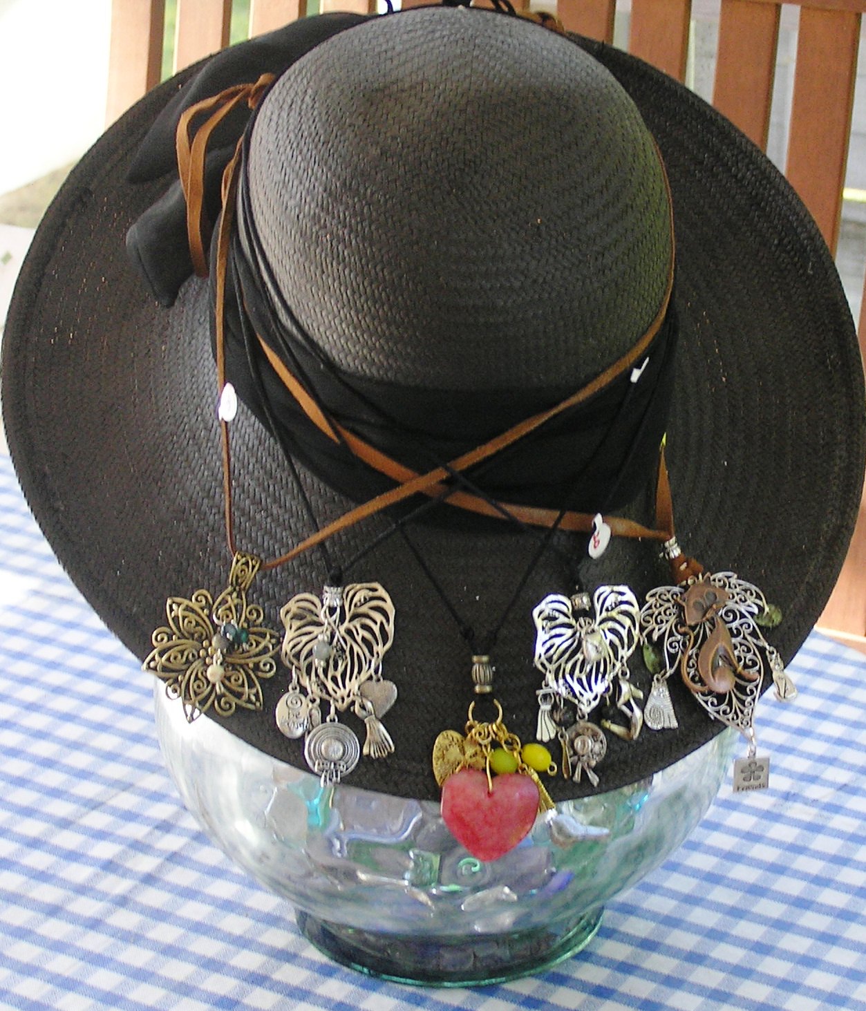Straw Hat Necklace Display Jewelry Making Journal