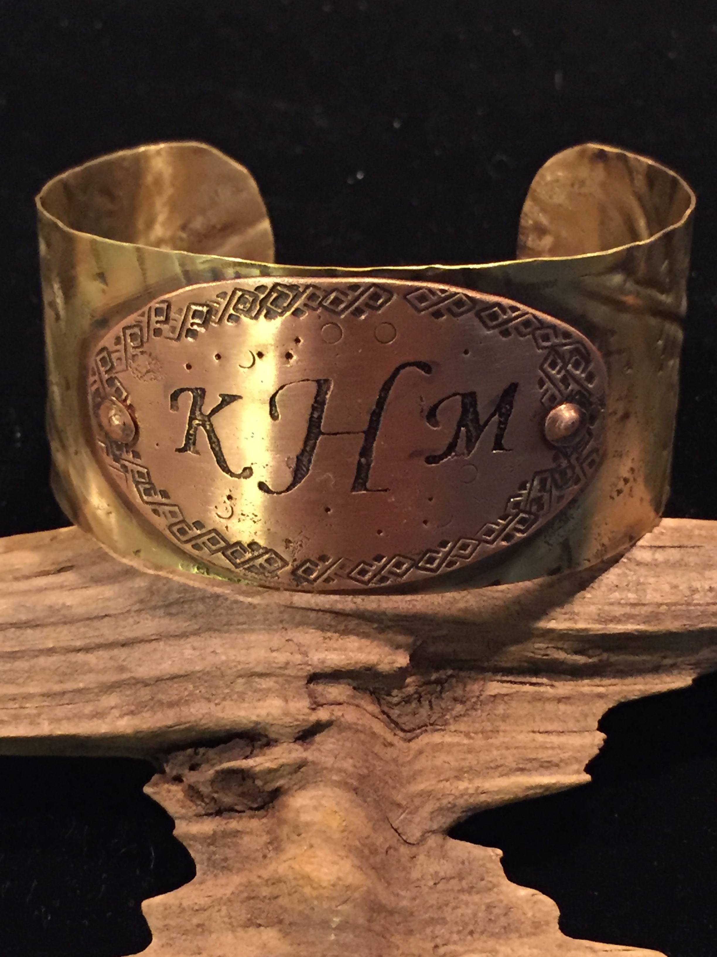 Monogrammed Copper & Brass Cuff Jewelry Making Journal
