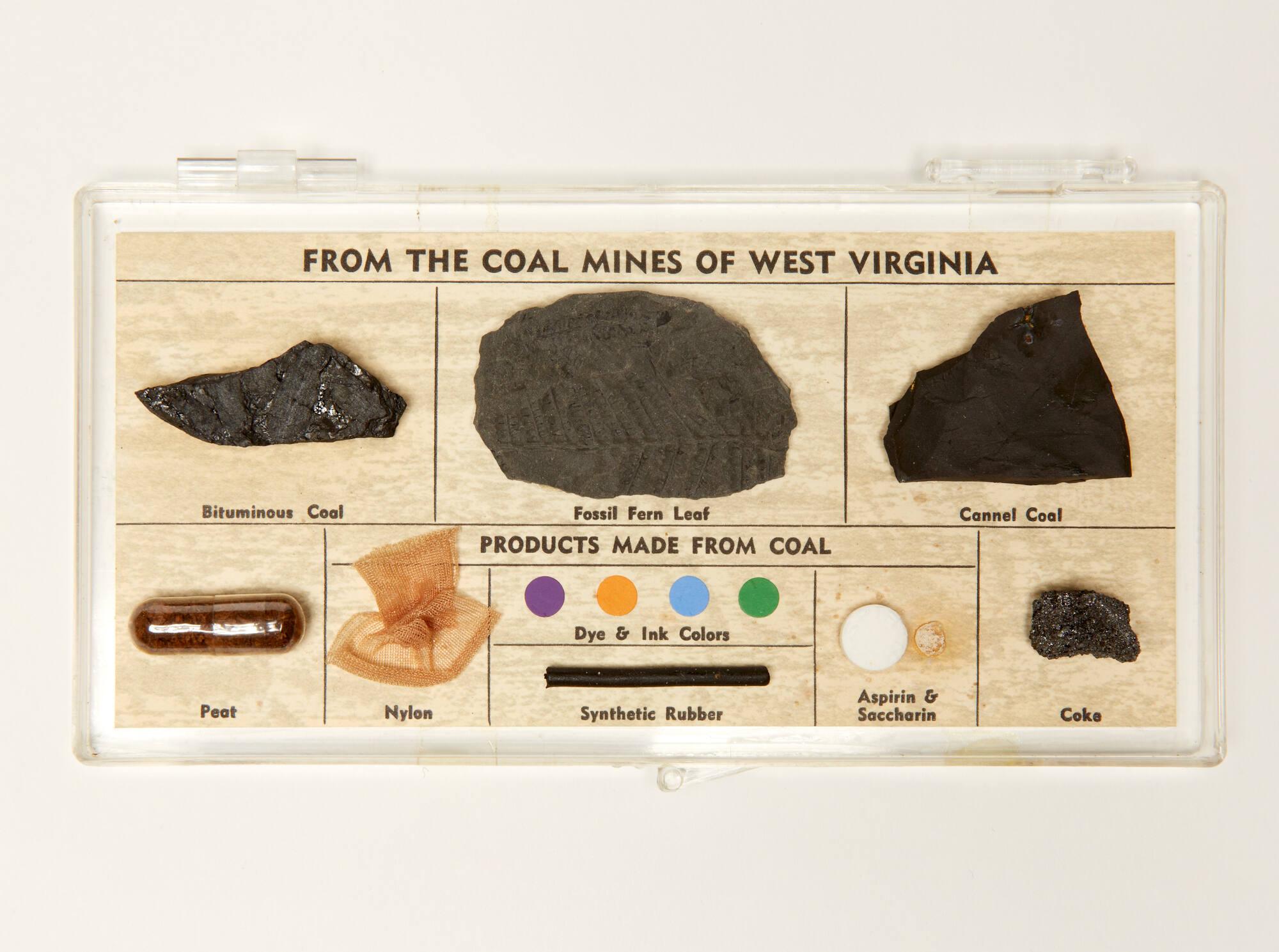 Cardboard with Products made from the Coal Mines of West Virginia All