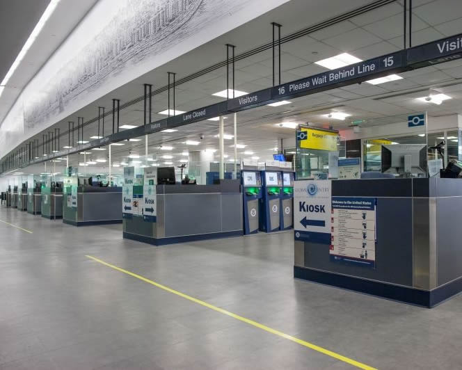 Today's arrivals JFK New York airport