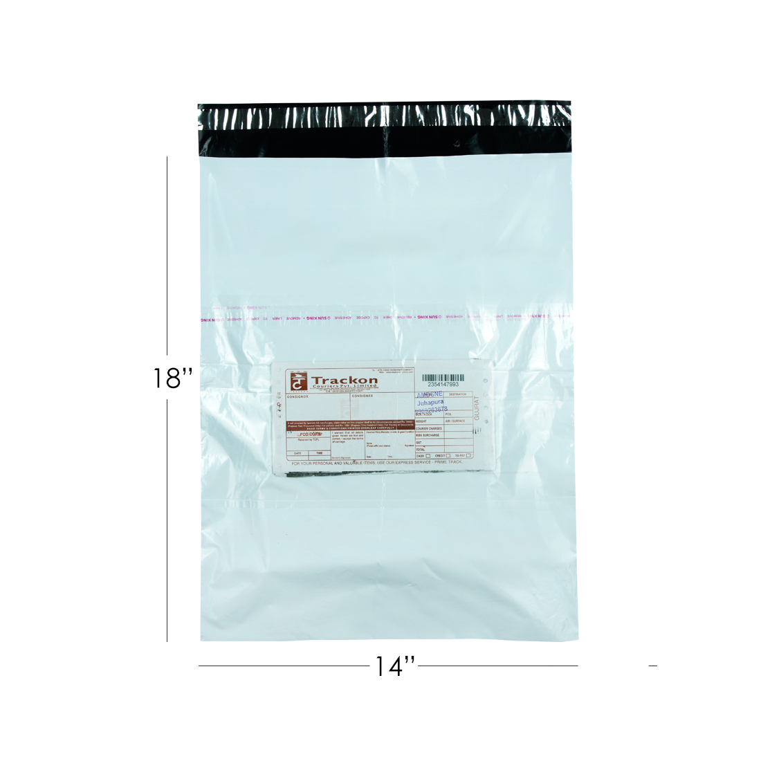 Buy 14×18 inch Plain Temper Proof Courier Bag With Document Pouch