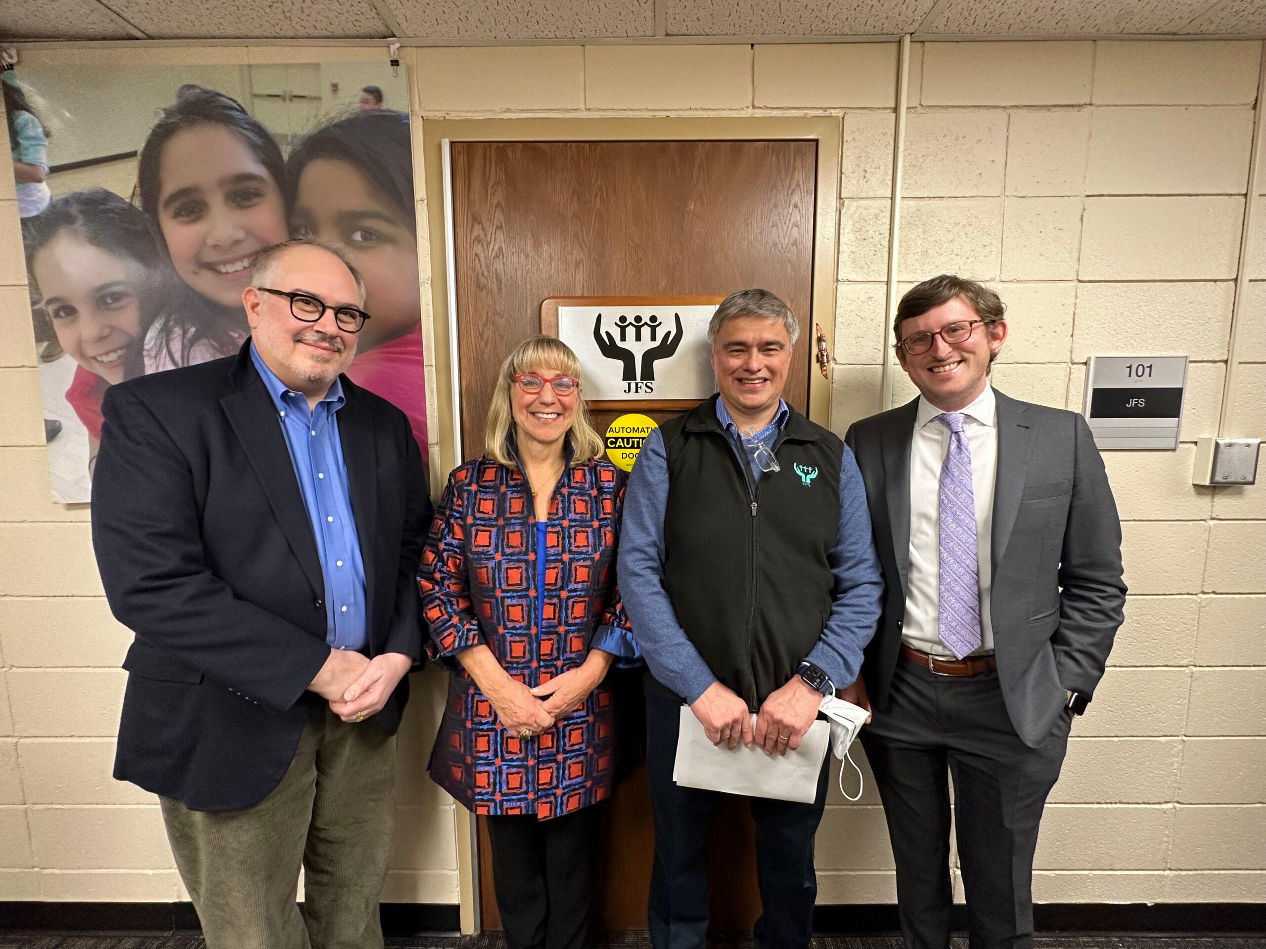 Senate President Karen Spilka and Area Leaders Attend Mezuzah