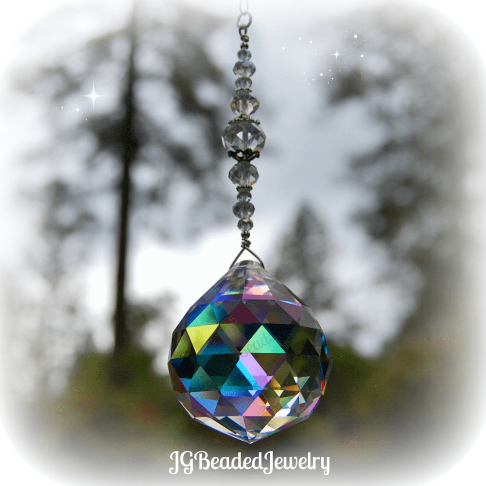 Rainbow Prism Beaded Crystal Suncatcher JGBeads