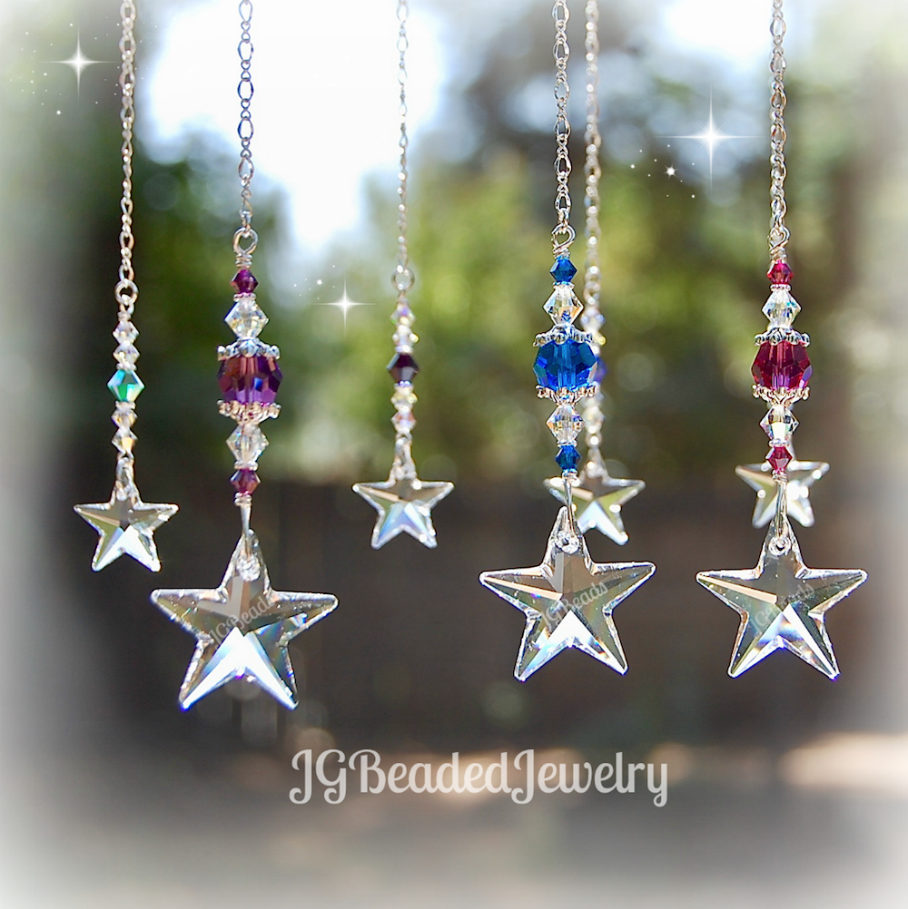 Blue Swarovski Crystal Star Suncatcher JGBeads