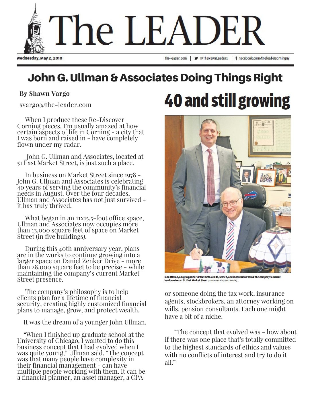 In the News John G. Ullman & Associates