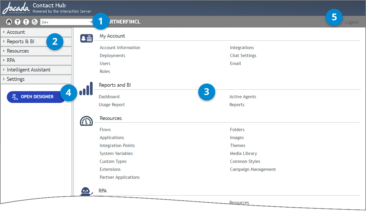 Admin Console Home Page Jacada Support