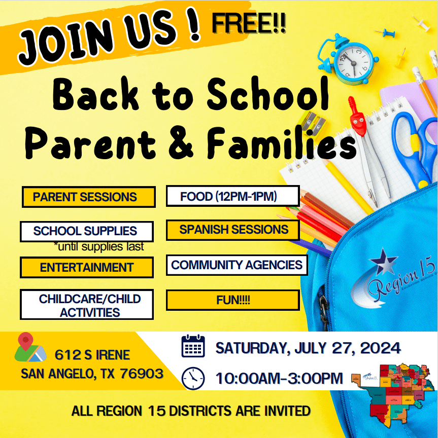 BacktoSchool Parent and Family Conference at Region 15 Ballinger