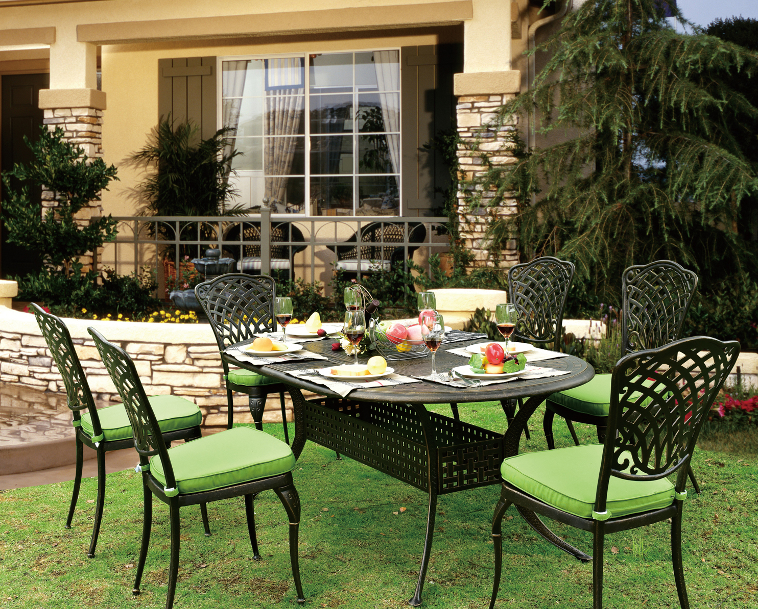 JDM 7pc Cast Aluminum luxury outdoor furniture wrought