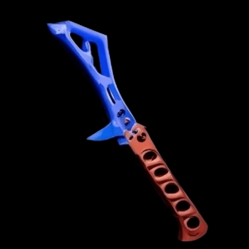 3D Printed Butterfly knife | Files to download and to 3D print for free