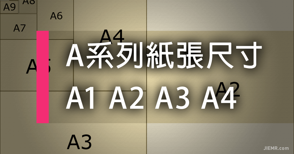 A系列紙張尺寸工分數一欄表