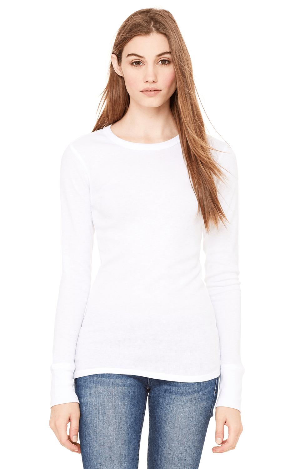 Bella + Canvas B8500 White Ladies' Thermal LongSleeve TShirt
