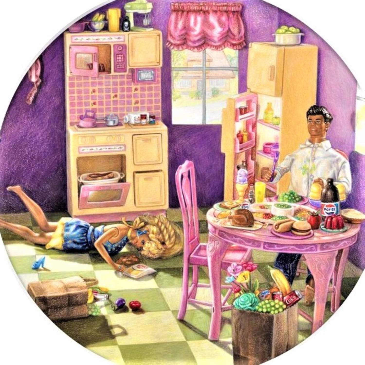 Jigsaw Puzzle Barbie and Ken Gluttony 144 pieces Jigidi