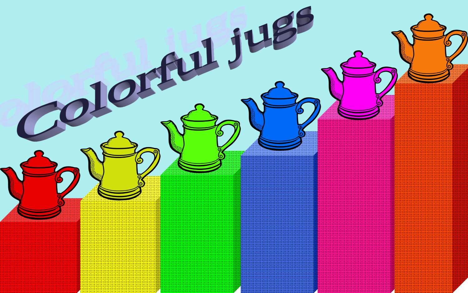 Solve colorful jugs jigsaw puzzle online with 60 pieces