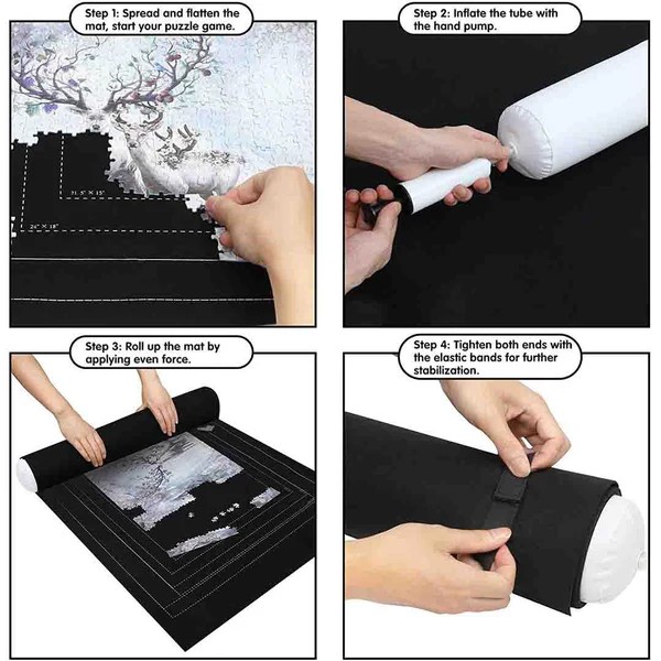 Puzzle Pads Puzzle Mat Roll Up With Unique Frame Line Design Up To 1,5