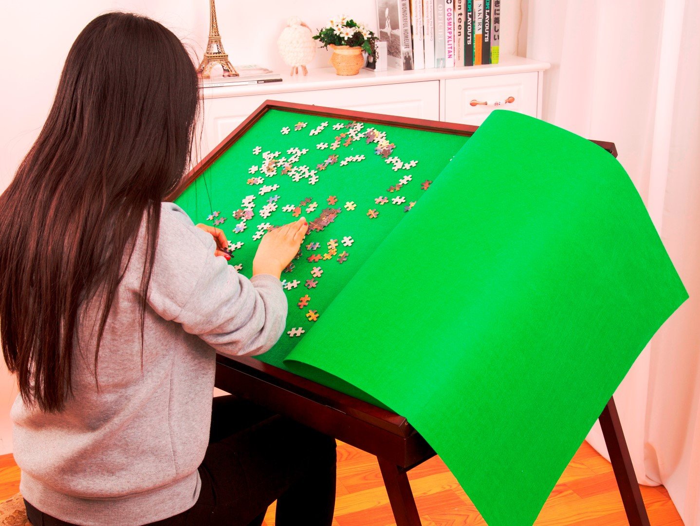 Fold Go Wooden Jigsaw Table Makes Working On Puzzles a Breeze