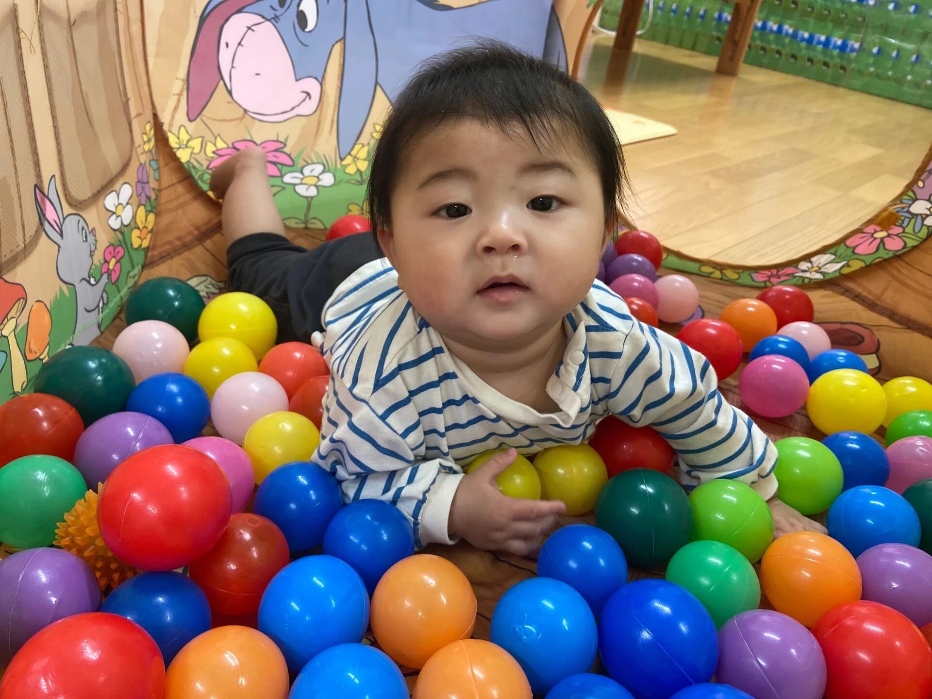 ボールプールをしたよ！【よつば組】 SAKURA保育園千川 園一押しの手作り給食や日々の活動を記録しています 熊本で保育園を運営